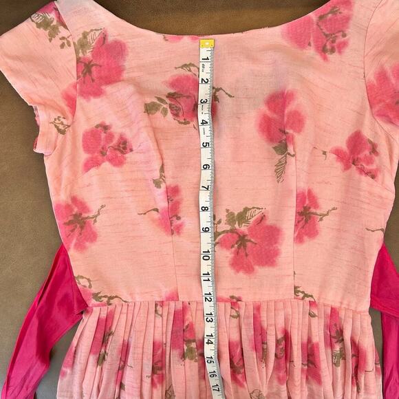 SOLD SOLD SOLD 1950s Jane Parker Vintage Pink Floral Bow Betty Dress - Picture 12 of 12